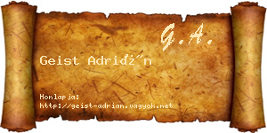 Geist Adrián névjegykártya